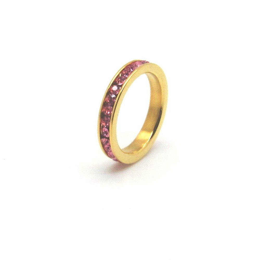 Gold Plated October eternity band,wedding ring